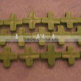 Whoklesale 8mm Green Crucifixion Shape Natural Loose Turquoise Beads thumbnail-1