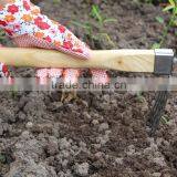 High Quality 3 Prong Garden Hoe With Wooden Handle thumbnail-3