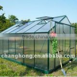 large aluminum greenhouse with spring clips