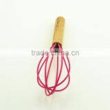 13042 Wooden Whisk Silicone Milk and Egg Whisk Heat Resistant Non-Stick With Beech Handle thumbnail-3