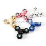 2017 Hot Alloy Hand Spinner Tri Fidget With LED Light Desk Toy EDC Stocking Stuffer Kids/Adults