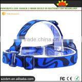 High Power Long Range 1800Lm Headlamp 3 Mode Rechargeable Led Headlamp Camping Light thumbnail-3