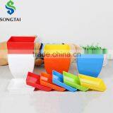 Square Plastic Light Color Flower Pot thumbnail-1
