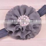 Chiffon Flower Headband With Pearl Beads Center for Kids Hair Accessories thumbnail-4