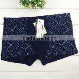 High Quality Printed Grid Sexy Men's Boxer Briefs Men's Bamboo Fiber Underwear Men Boyshort thumbnail-3