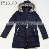 Lady Long Style Coat Winter Jacket With Fur Hoody thumbnail-3