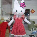 Cute Girl Dress Rabbit Mascot Costume/Fur Rabbit Mascot Costume thumbnail-1