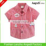 Fancy Design Baby Boys Plaid Shirt With Embroidered Applique Patch Work Baby Clothing thumbnail-3
