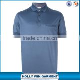 China factory royal blue dry fit polo shirt with front pocket for men