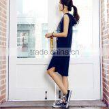 Navy Blue Sleeveless Dresses thumbnail-4