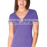 Next Level Apparel Ladies' Tri-Blend Deep V Tee - Made of Pre-shrunk 50% Polyester, 25% Cotton, 25% Rayon. Comes With Your Logo thumbnail-2