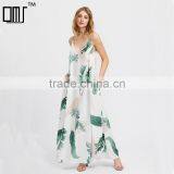 NEWEST Floral Print Maxi Dress,women Spaghetti Straps Deep V-neck Dress thumbnail-1