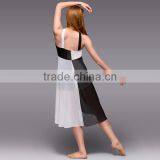2015 Girl's Elegent Long Ballet Dance Tutu-contemporary &Lyrical Black and White Chiffon Dress thumbnail-2