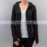 Urban Classics Zip Pockets Thin Black Cotton Curved Hem Hoodie for Ladies thumbnail-1