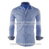 2016 Multi Color High Collar Button Down Slim Fit Casual Shirt for Men thumbnail-3