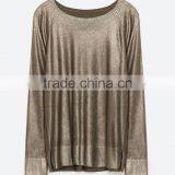Women's Metallic Yarn Mondren Knitting Loose Sweater With High Quality thumbnail-6