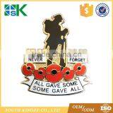 Customized 1916-2016 100 Years Anniversary WW1 Souvenir Gold Plated Poppy Metal Pin thumbnail-1
