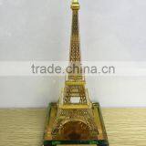 Hot Sale !!Wholesale Crystal Gold Plated Eiffel Tower Buiding Model For Wedding Souvenir Gift thumbnail-1