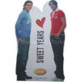 Portable folding and assembling varnish human shape Standee Display with roll up screen