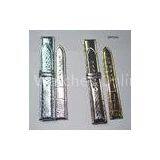 8mm - 24mm Silver / Gold Leather Wrist Watch Bands With Buckle, PU Lining 3.8mm Thickness Customzied thumbnail-1