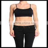 Seamless Cross Strap Back SPORTS BRA TANK TOP Stretch Bandeau Cami Black Color thumbnail-1