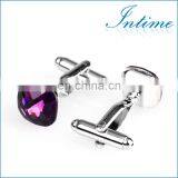 Simple Deluxe Purple Rhinestone Jewelry Unisex Shirt Cufflinks Brand thumbnail-1