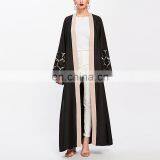 OEM Factory Contrast Floral Lace Modern Open Abaya for Malaysia thumbnail-1