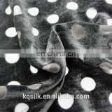 Polka Dot Black velvet dress fabric imitated silk nylon burnout velvet fabric