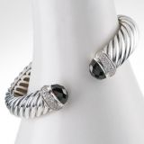 High Quality Sterling Silver  Black Onyx Waverly Cuff Bracelet for Women