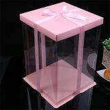 High Quality Custom Made Transparent Pet Plastic Square Cake Box thumbnail-1