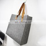 Felt Tote Bag Women Handbag With PU Handle thumbnail-1