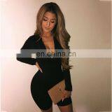 Sexy Black Zipper Rompers Long Sleeve Jumpsuit Woman Clothes Playsuit Bodysuit Bodycon Romper Shorts Overalls For Women Catsuit thumbnail-3