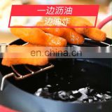 non stick coating cast iron wok with douable handle