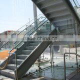 Prefab stairs/Granite stairs/morden indoor stainless steel glass stairs