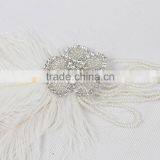 New Fashion Ladies Wedding Party Design Feather Pearl Headband Bridal Headpiece thumbnail-5