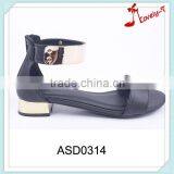 Fancy Design New Model Woman Low Heel Ankle Sandals 2016 With Back Zipper thumbnail-1