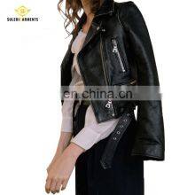 Spring Fashion Women Smooth Motorcycle Faux Leather Jackets Ladies Long Sleeve Autumn Winter Office Streetwear Jacket thumbnail-4