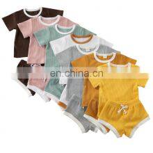 Custom Kids Clothing Set 2021 New Style Leisure Baby Boy Shorts Summer Wear High Quality Cotton Organic 1-6T ClothesLead Ore