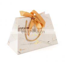 Custom Logo Printing Luxury Fashion Shopping Retail Gift Paper Bags With Ribbon Handle
