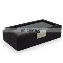 30 Slots Personalized Black Pu Leather Lining Carbon Fiber Watch Box For Wooden thumbnail-5