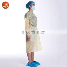 One Size Fits Most Yellow Elastic Cuff Adult Disposable Fluid-Resistant Isolation Gown thumbnail-1