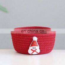 Hot Trend Vintage Cotton Rope Storage Basket Christmas Decor Cheap Wholesale thumbnail-2