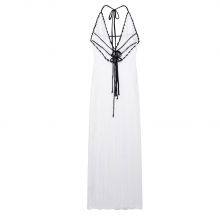 Ins European and American V-neck Hanging Neck Backless Knitted Beach Dress With Hollow Out Sexy Slim Fit Strap Beach Dress, Long Skirt for Women thumbnail-4