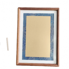 A4 29.7*21 cm Golden Color Rice Paper High Quality Entandrophragma Cylindricum Wooden Frame thumbnail-2