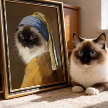 Custom Pet Portrait Oil Painting on Canvas - Handmade With Eco-Friendly Paints thumbnail-2