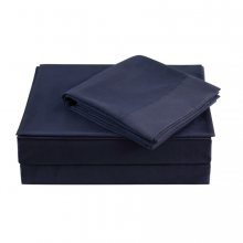 Solid Dark Blue Full Queen,king,twin,red Bedsheet Set With Lace Bedsheet thumbnail-1