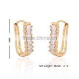 High Quality Fashionable Women Accessories 24k Gold Plated CZ Stones Hoop Earring thumbnail-3