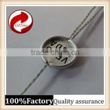 GZtime/Garment string lock ,silver Metal seal tag for garment(13mm) ,Aluminium/hang tags garments