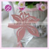 laser cut flower card put on wine glass JK-70