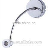 1W 3W LED Wall Lamp for Hotel Bedside Reading Lamp With Flexible Gooseneck 110V 220V On/off Switch thumbnail-2